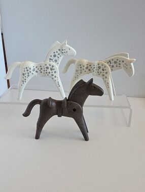 Vintage 1974 Playmobil Geobra Set Of 3 Horses
